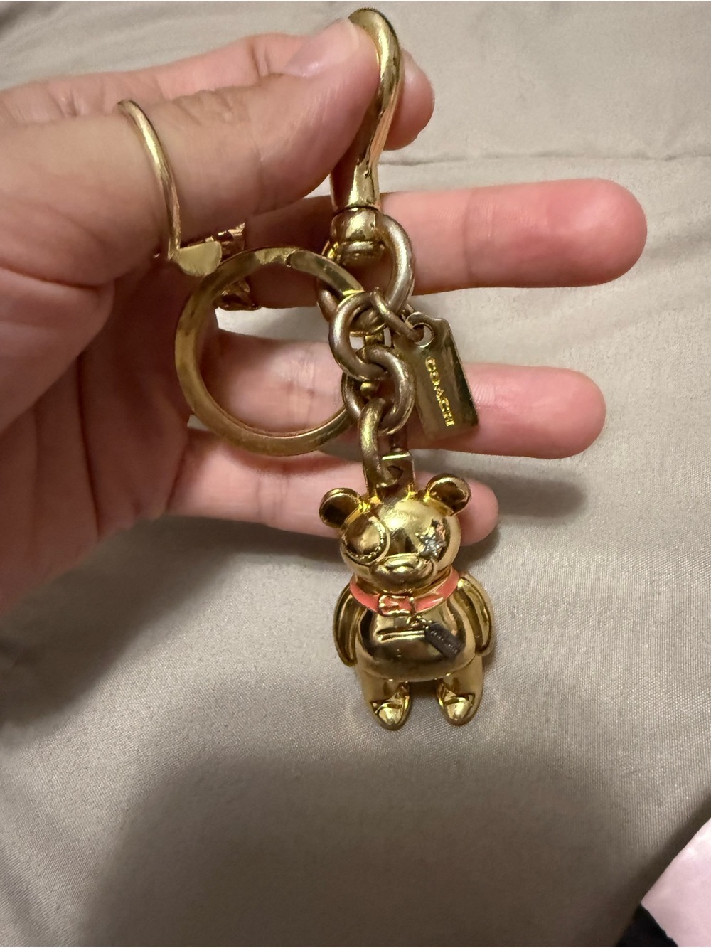 Coach Gold Bear Keychain